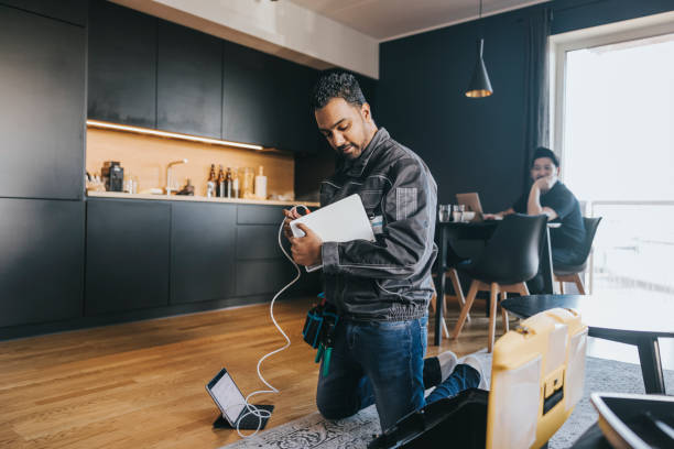 Technician Installing Wifi Router